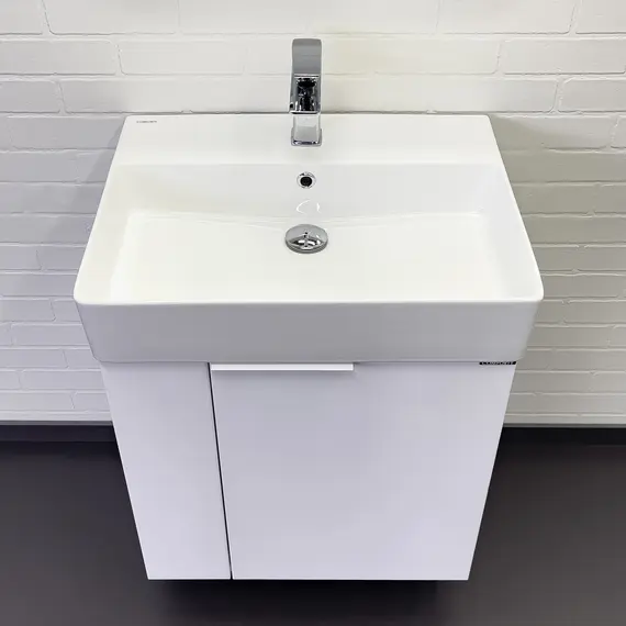 Подвесная тумба-умывальник Comforty Асти-60П белый глянец с раковиной CF3WL032