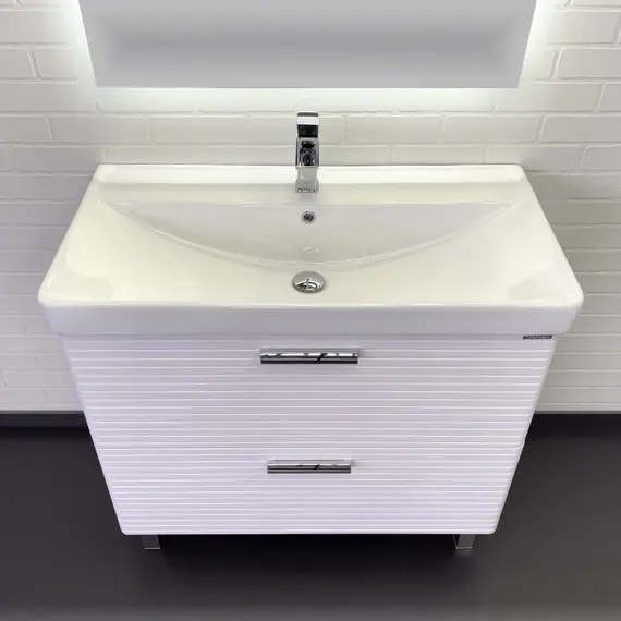 Тумба-умывальник Comforty Танжер-90Н белая матовая с раковиной Comforty 4490
