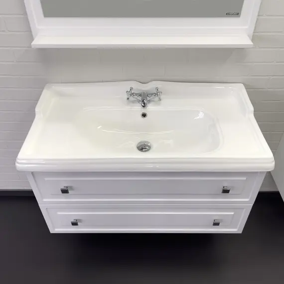 Тумба-умывальник Comforty Феррара-100 белая с раковиной Comforty 3310  НОВИНКА!!!!