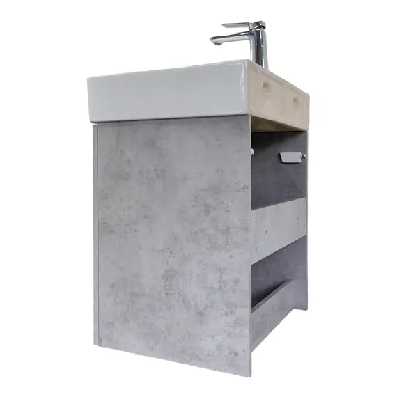Подвесная тумба-умывальник Comforty Асти-60П бетон светлый с раковиной CF3WL032