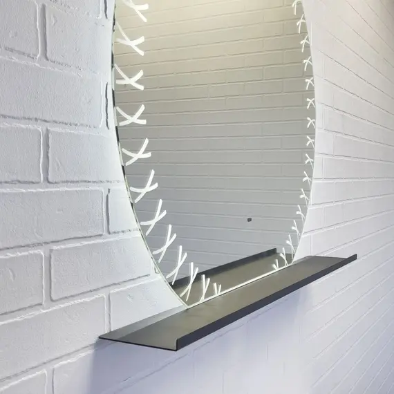 Зеркало для ванной комнаты Comforty Арзамас 80 LED-подсветка, бесконтактный сенсор, полка-графит