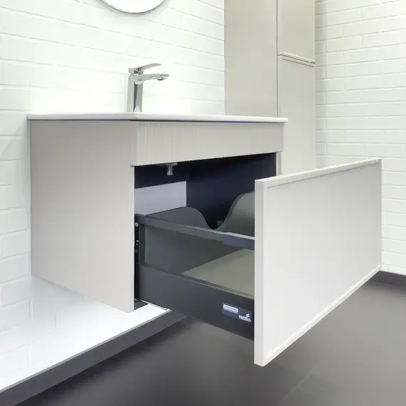 Тумба-умывальник для ванной Comforty Мадрид-80 серый шёлк с раковиной Comforty 80E