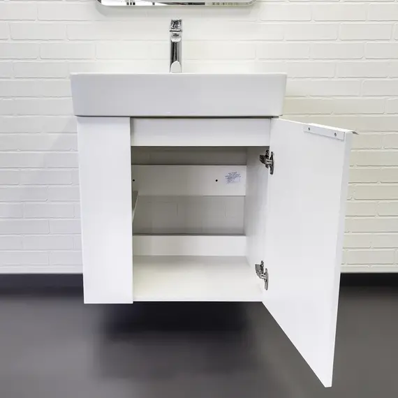 Подвесная тумба-умывальник Comforty Асти-60П белый глянец с раковиной CF3WL032