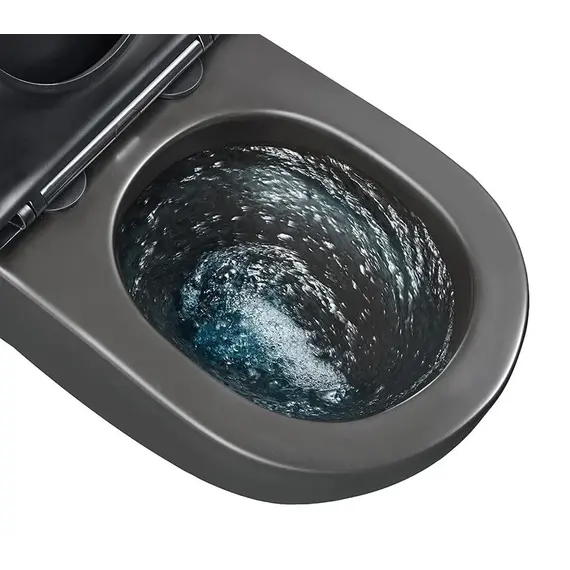 Безободковый подвесной унитаз черный матовый микролифт дюропласт Торнадо Gid Tr2122TF-Bm