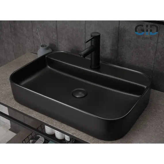 Накладная черная матовая раковина для ванной Gid Bm9660