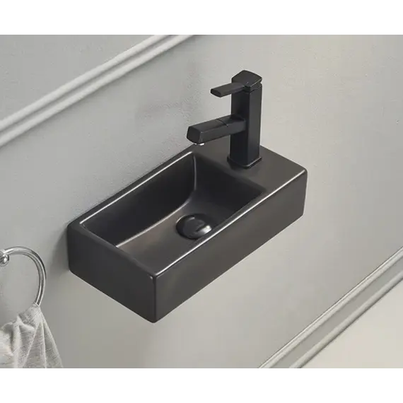 Подвесная черная матовая раковина для ванной  Gid Bm9270L/R