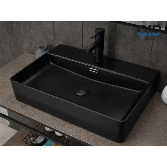 Накладная черная матовая раковина для ванной Gid Bm9256