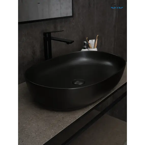 Накладная черная матовая раковина для ванной Gid Bm1348