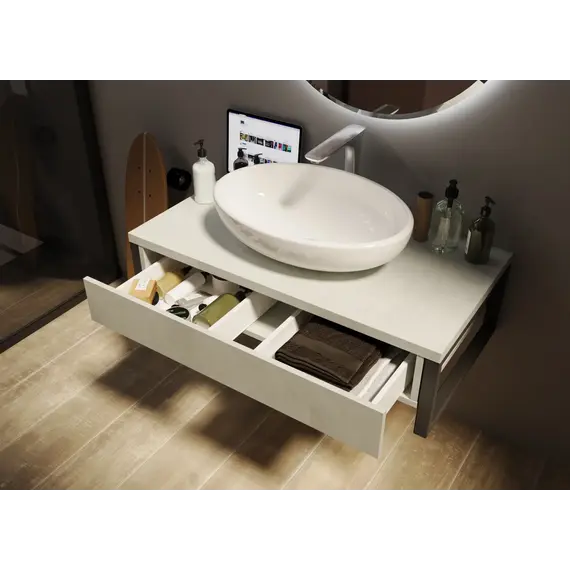 Тумба подвесная 1Marka GRUNGE LOFT бетон светлый