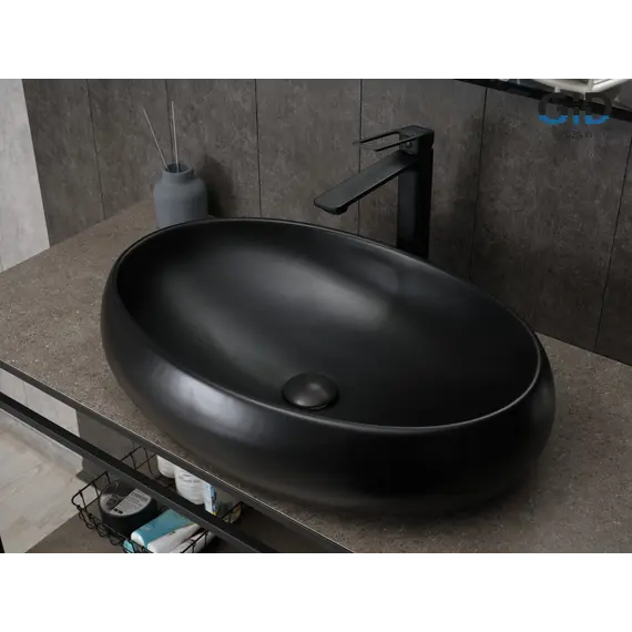 Накладная черная матовая раковина для ванной Gid Bm9030a