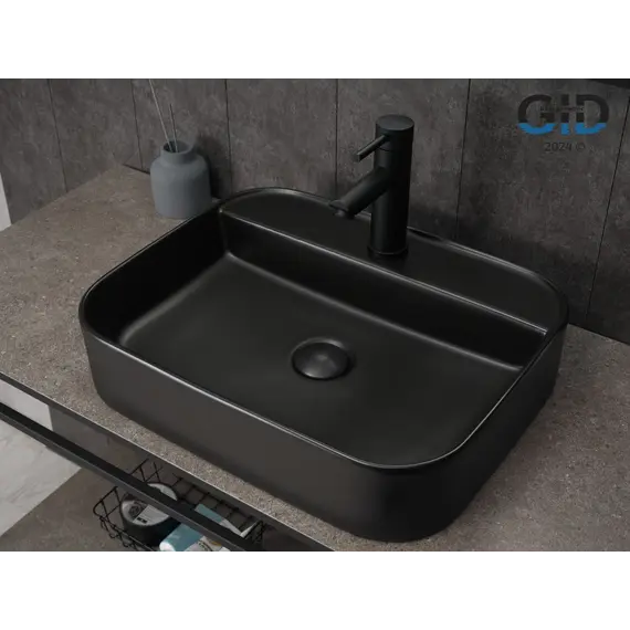 Накладная черная матовая раковина для ванной Gid Bm9550