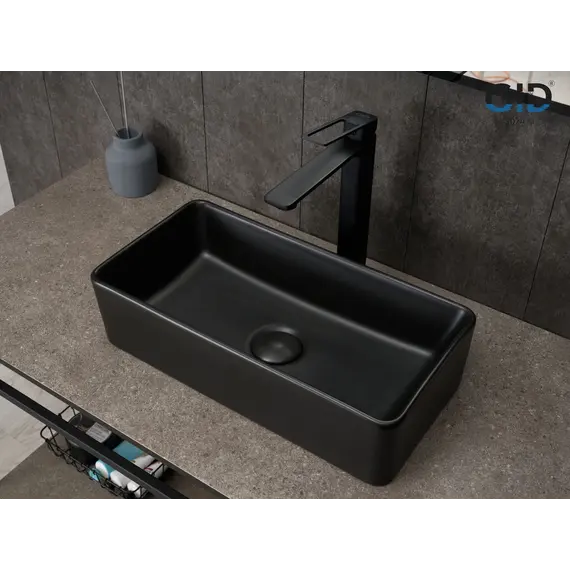 Накладная черная матовая раковина для ванной Gid Bm1104