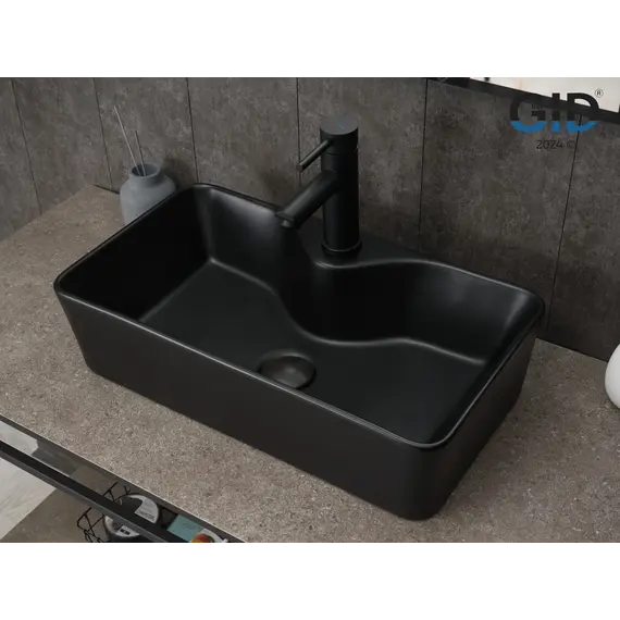 Накладная черная матовая раковина для ванной Gid Bm9092