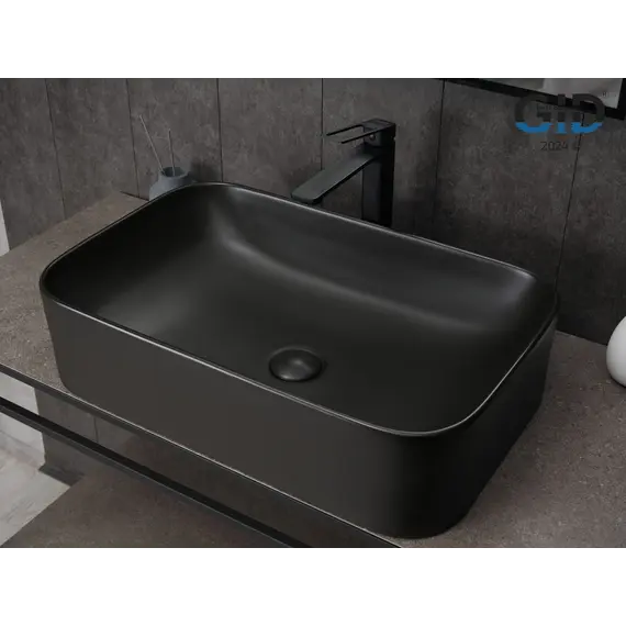 Накладная черная матовая раковина для ванной Gid Bm9599