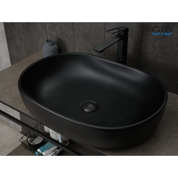 Накладная черная матовая раковина для ванной Gid Bm9026a