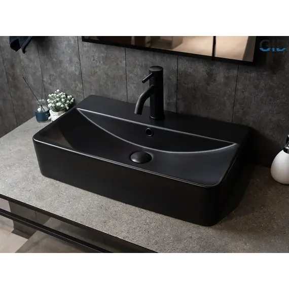 Накладная черная матовая раковина для ванной Gid Bm1344