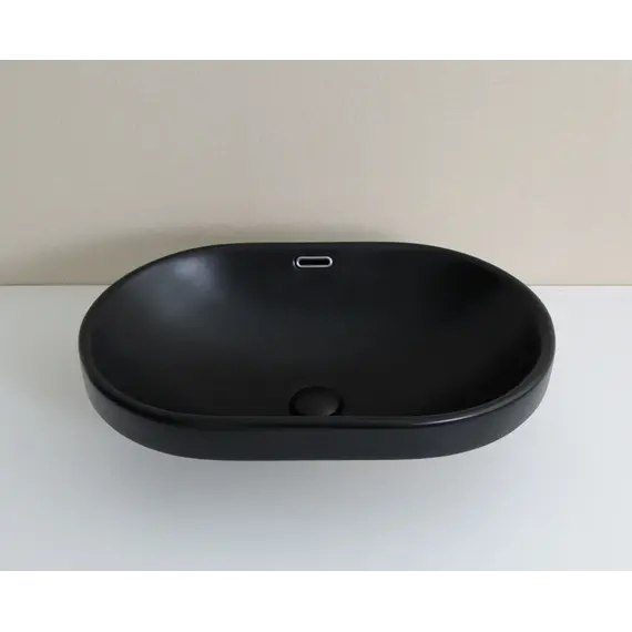 Встраиваемая сверху черная матовая раковина для ванной Gid Bm1004