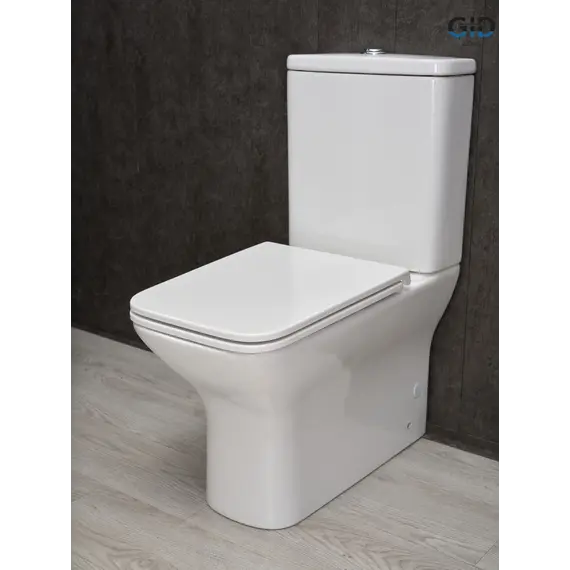 Напольный унитаз белый безободковый микролифт дюропласт Gid Tn2125