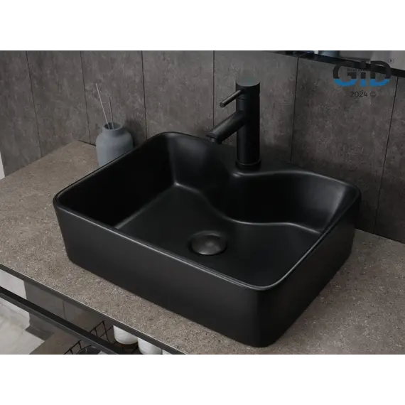 Накладная черная матовая раковина для ванной Gid Bm9091