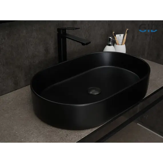 Накладная черная матовая раковина для ванной Gid Bm1479