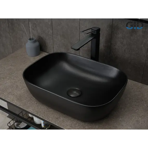 Накладная черная матовая раковина для ванной Gid Bm1333