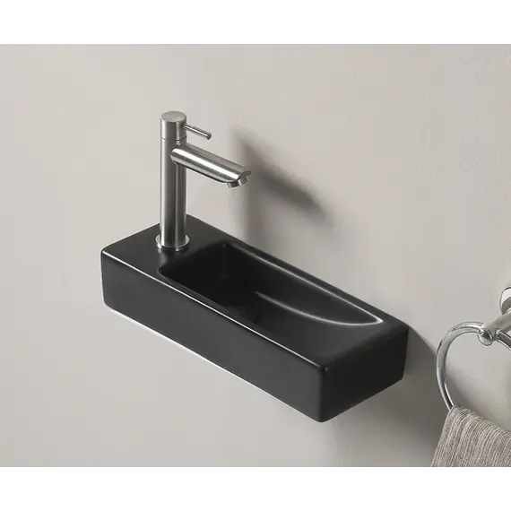 Подвесная черная матовая раковина для ванной  Gid Bm9271L/R