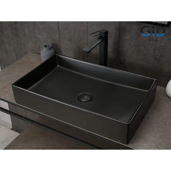 Накладная черная матовая раковина для ванной Gid Bm9496