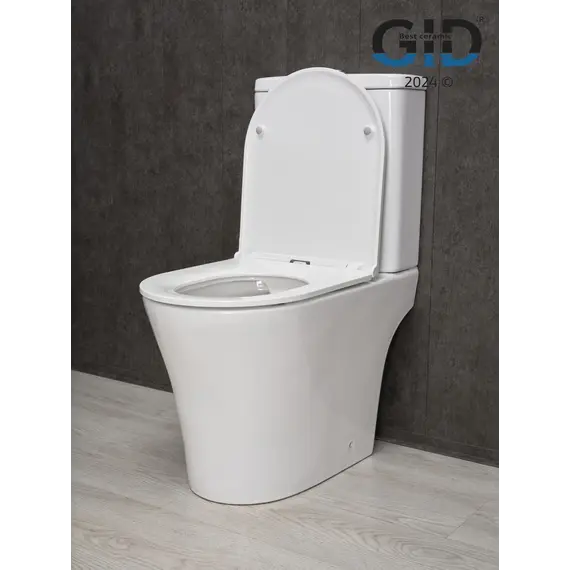 Напольный унитаз белый безободковый микролифт дюропласт Gid Tn2124