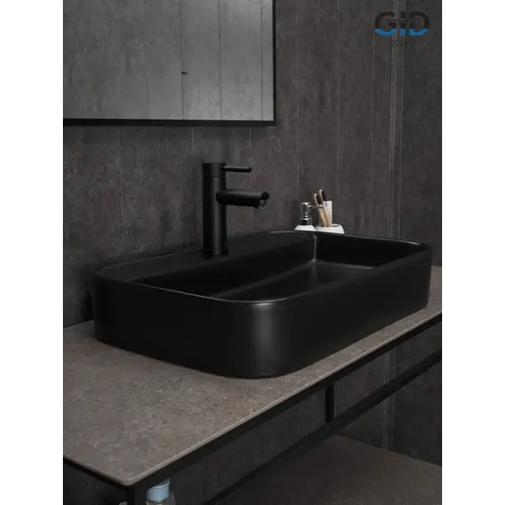 Накладная черная матовая раковина для ванной Gid Bm9660