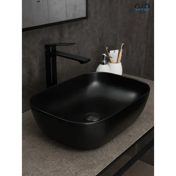 Накладная черная матовая раковина для ванной Gid Bm1333