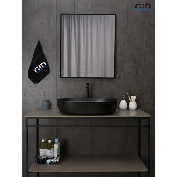 Накладная черная матовая раковина для ванной Gid Bm1348