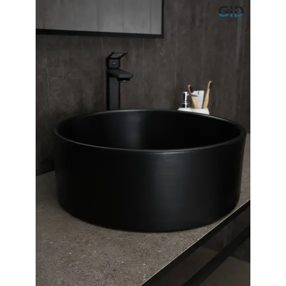Накладная черная матовая раковина для ванной Gid Bm9011