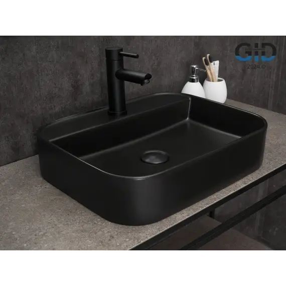 Накладная черная матовая раковина для ванной Gid Bm9550