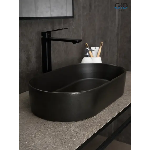 Накладная черная раковина для ванной Gid N9020bg
