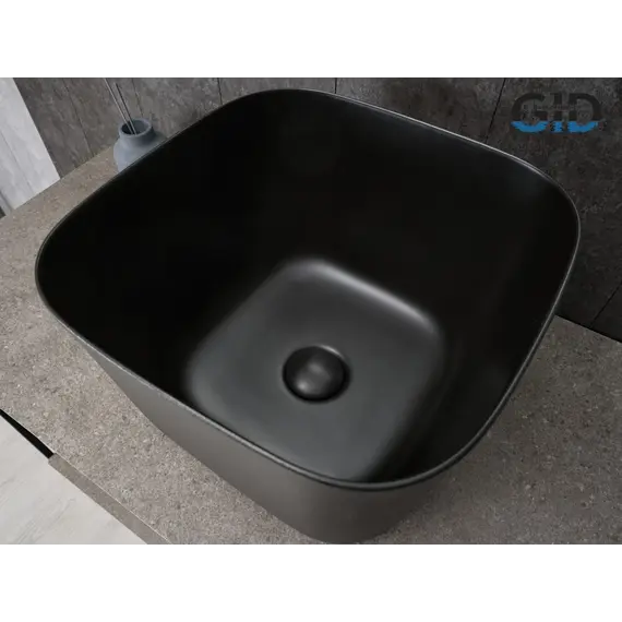 Накладная черная матовая раковина для ванной Gid N9301bg