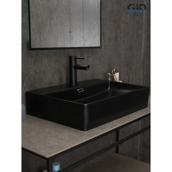 Накладная черная матовая раковина для ванной Gid Bm9256