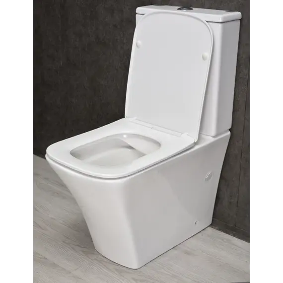 Напольный унитаз белый безободковый микролифт дюропласт Gid Tn2184 (+GEBERIT)