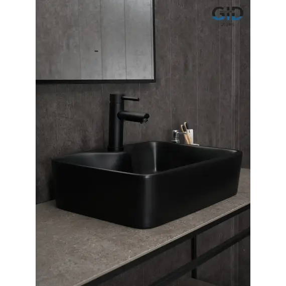 Накладная черная матовая раковина для ванной Gid Bm9091