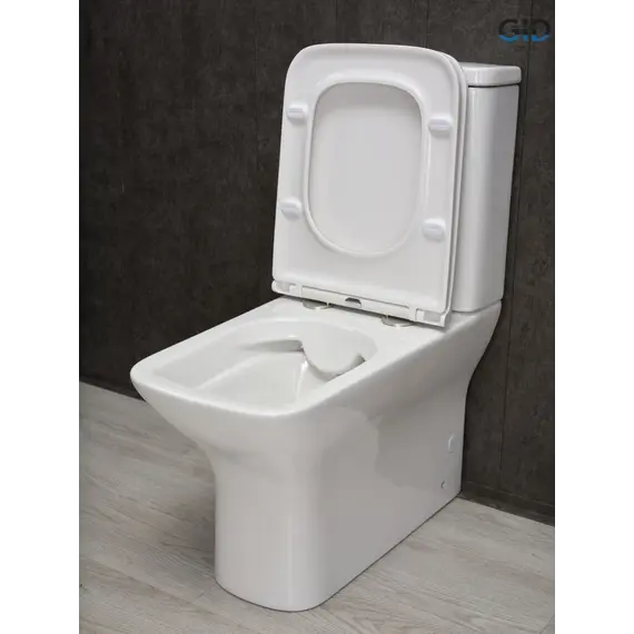 Напольный унитаз белый безободковый микролифт дюропласт Gid Tn2125