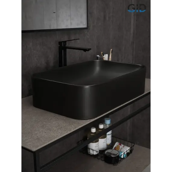 Накладная черная матовая раковина для ванной Gid Bm9599