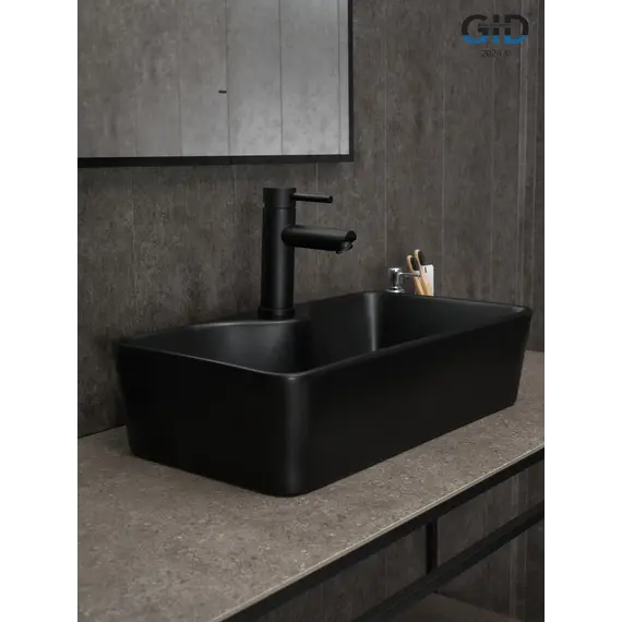 Накладная черная матовая раковина для ванной Gid Bm9092
