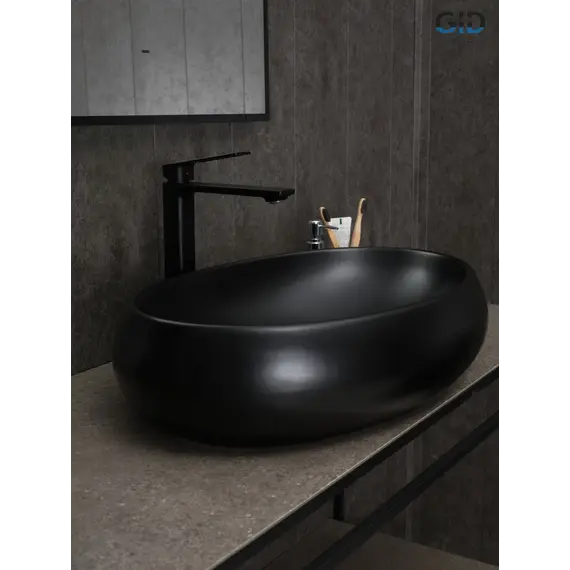 Накладная черная матовая раковина для ванной Gid Bm9030a