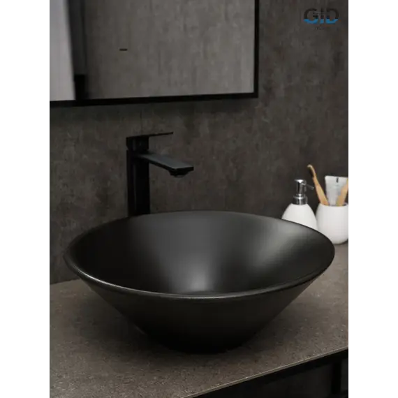 Накладная черная раковина для ванной Gid N9102bg
