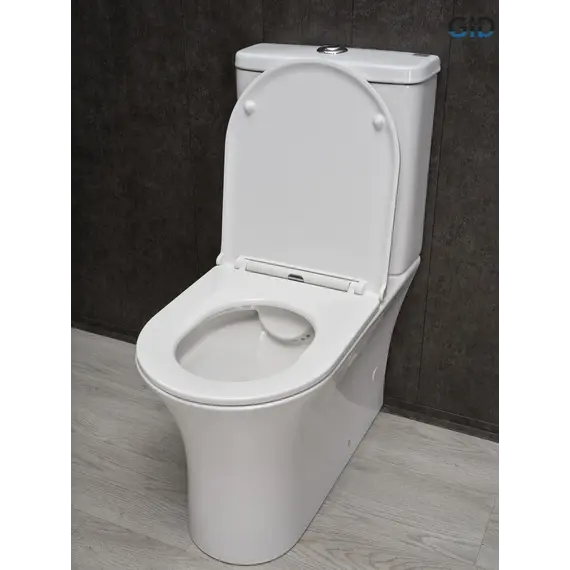 Напольный унитаз белый безободковый микролифт дюропласт Gid Tn2126