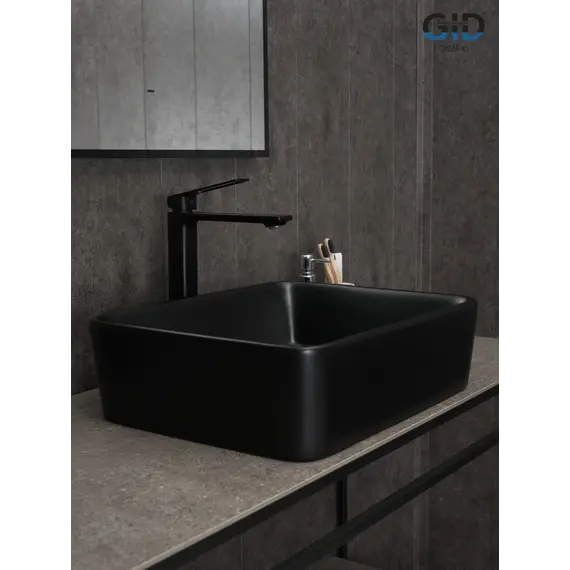 Накладная черная матовая раковина для ванной Gid Bm9103