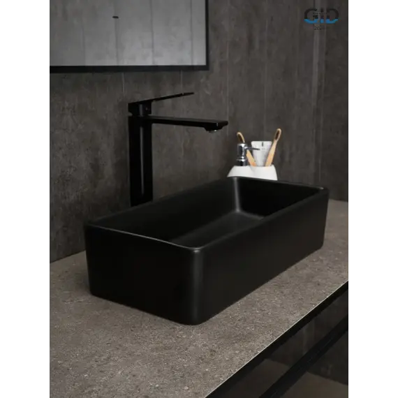 Накладная черная матовая раковина для ванной Gid Bm1104