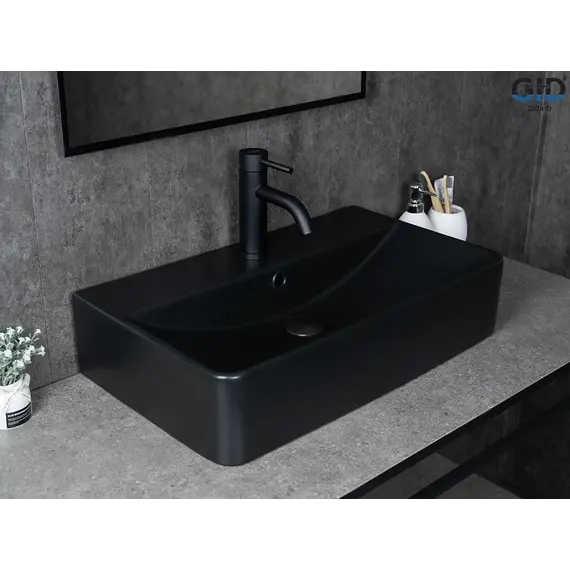 Накладная черная матовая раковина для ванной Gid Bm1344