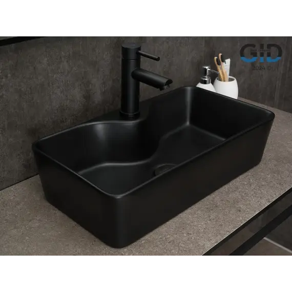 Накладная черная матовая раковина для ванной Gid Bm9092