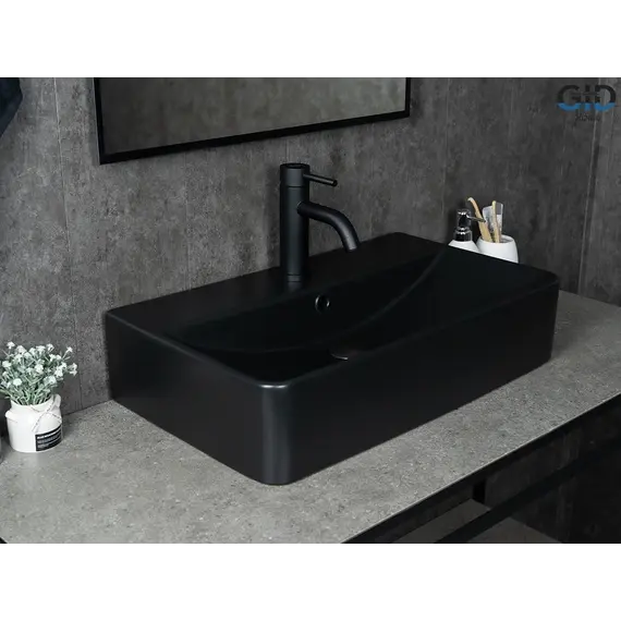 Накладная черная матовая раковина для ванной Gid Bm1344