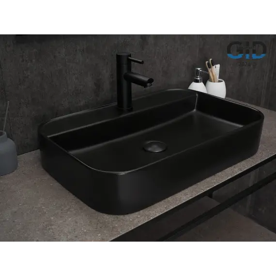 Накладная черная матовая раковина для ванной Gid Bm9660